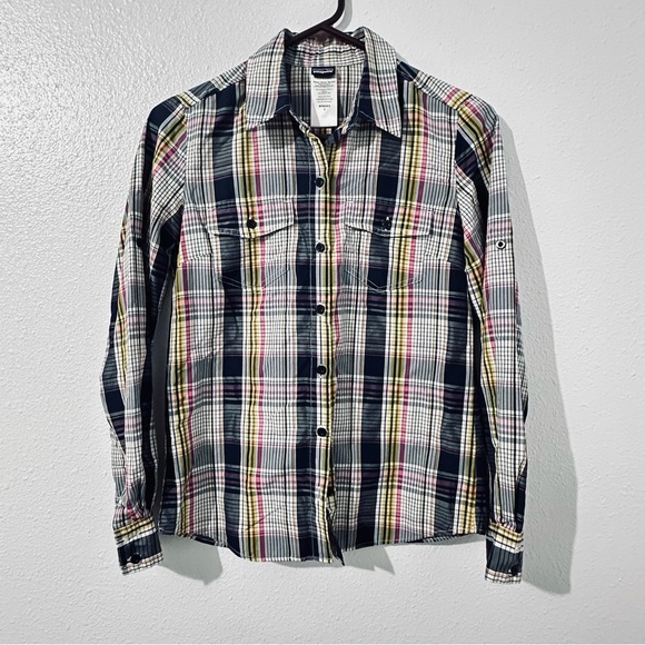 Patagonia Tops - Patagonia Womens Small Plaid Button Blouse Outdoor Hiking Lightweight Camping
